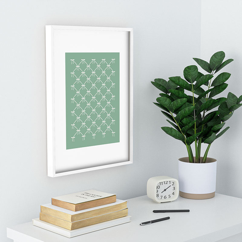 Colour Poems Bows and Ribbons Green Recessed Framing Rectangle