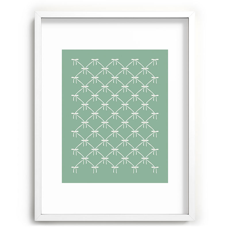 Colour Poems Bows and Ribbons Green Recessed Framing Rectangle