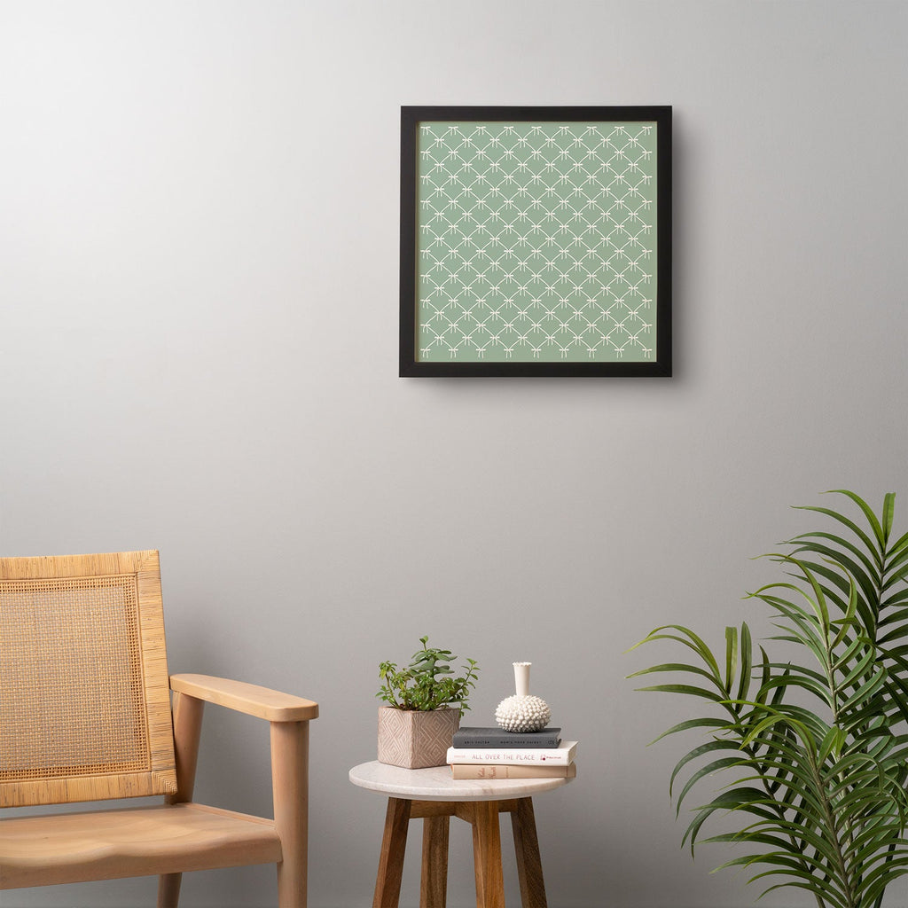 Colour Poems Bows and Ribbons Green Framed Wall Art