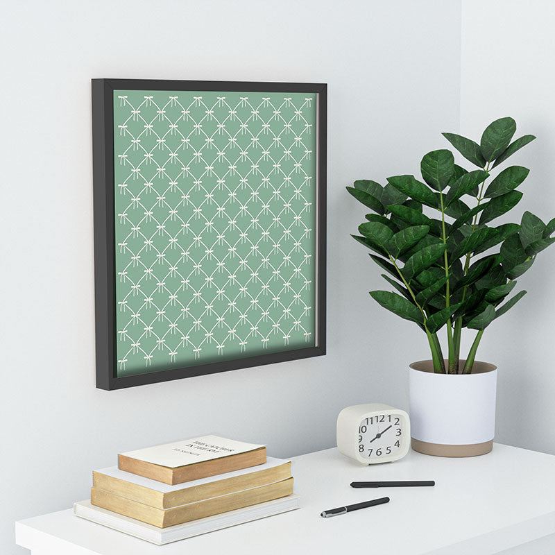 Colour Poems Bows and Ribbons Green Recessed Framing Square