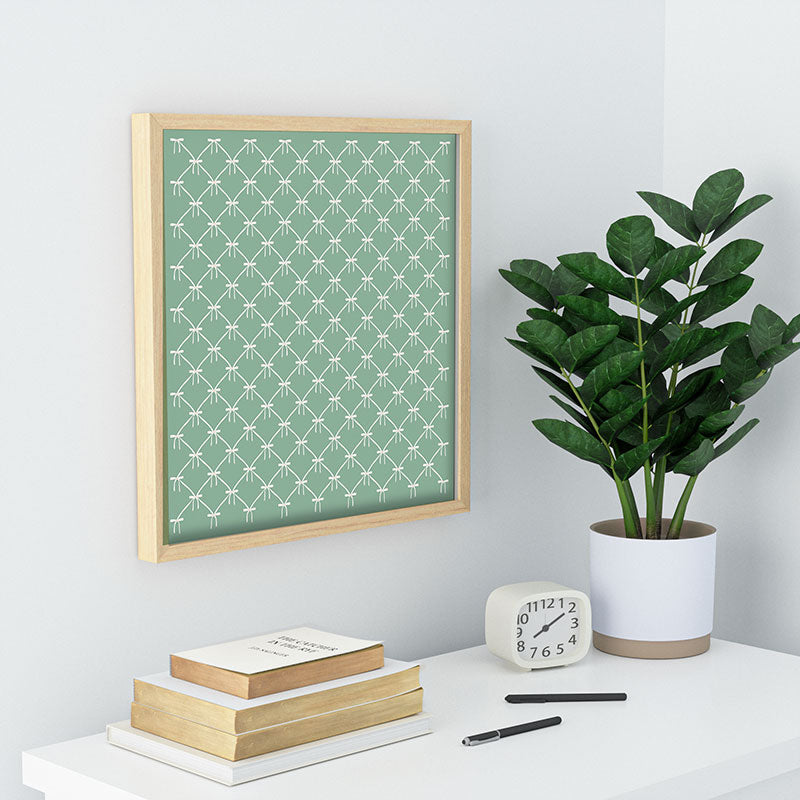Colour Poems Bows and Ribbons Green Recessed Framing Square