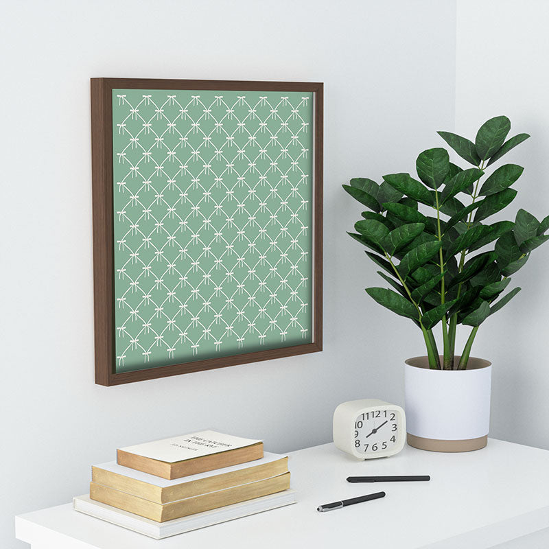 Colour Poems Bows and Ribbons Green Recessed Framing Square