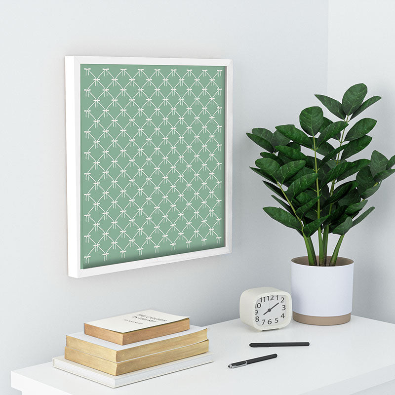 Colour Poems Bows and Ribbons Green Recessed Framing Square
