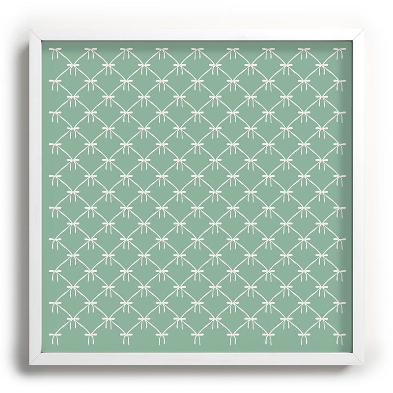 Colour Poems Bows and Ribbons Green Recessed Framing Square
