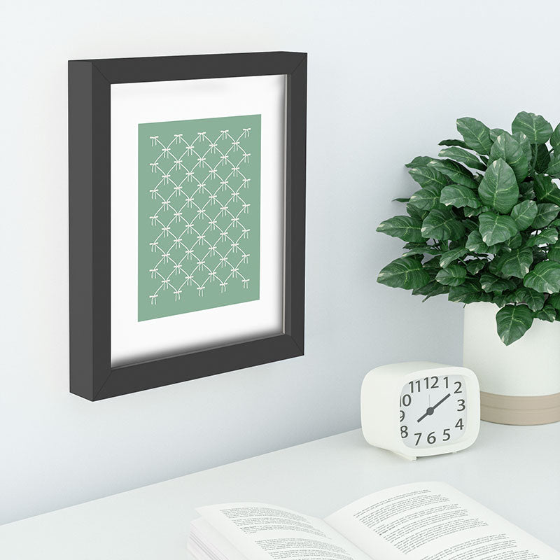 Colour Poems Bows and Ribbons Green Recessed Framing Rectangle