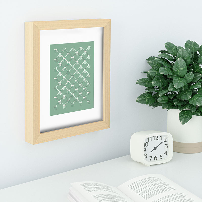Colour Poems Bows and Ribbons Green Recessed Framing Rectangle