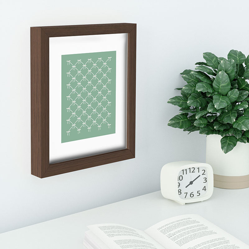 Colour Poems Bows and Ribbons Green Recessed Framing Rectangle