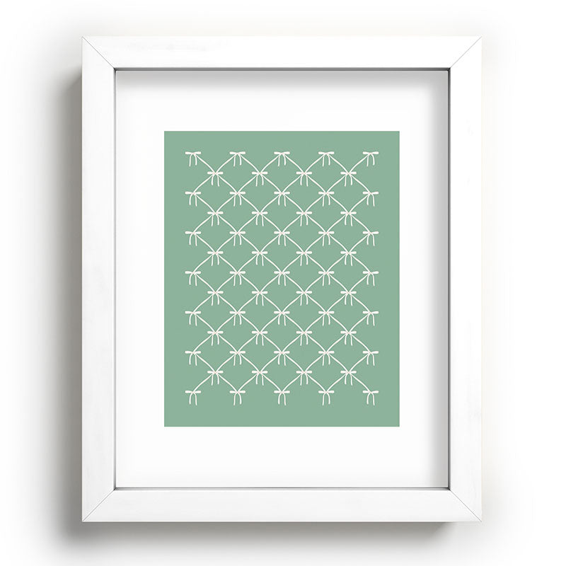 Colour Poems Bows and Ribbons Green Recessed Framing Rectangle