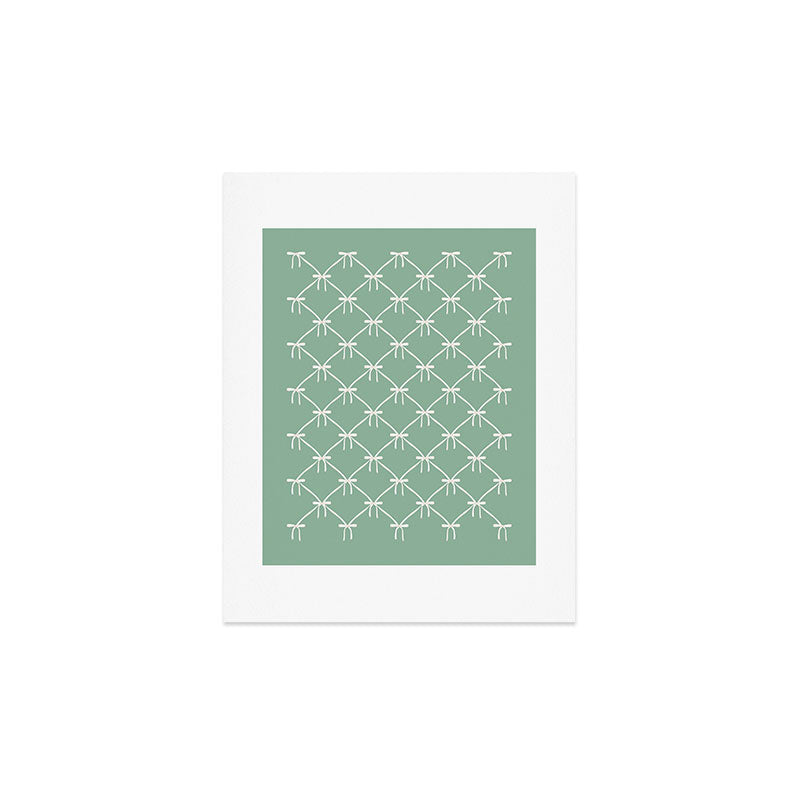 Colour Poems Bows and Ribbons Green Art Print