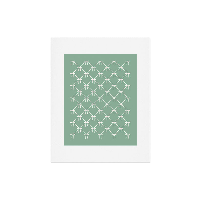 Colour Poems Bows and Ribbons Green Art Print