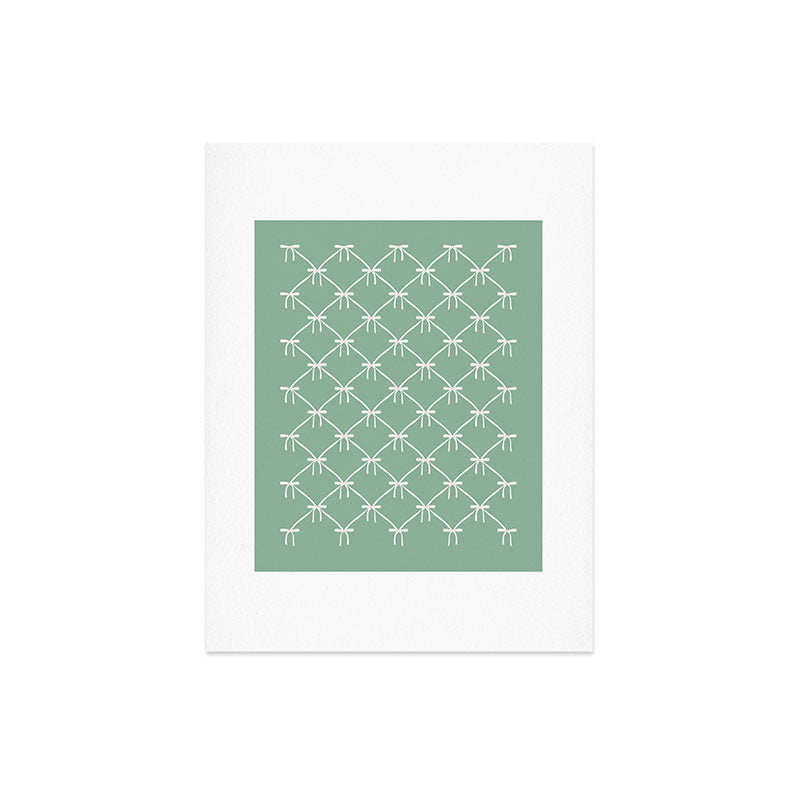 Colour Poems Bows and Ribbons Green Art Print