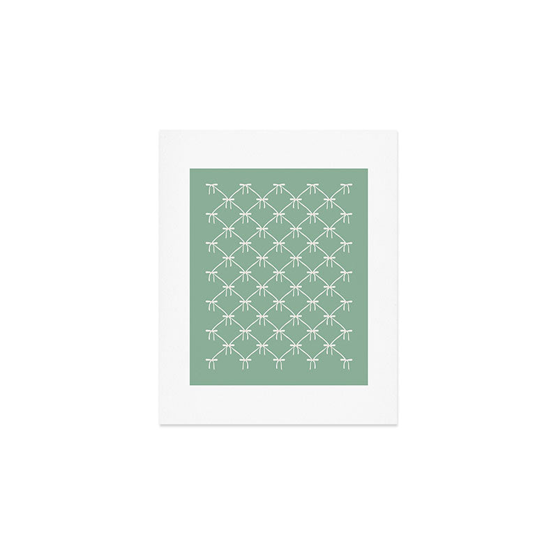 Colour Poems Bows and Ribbons Green Art Print