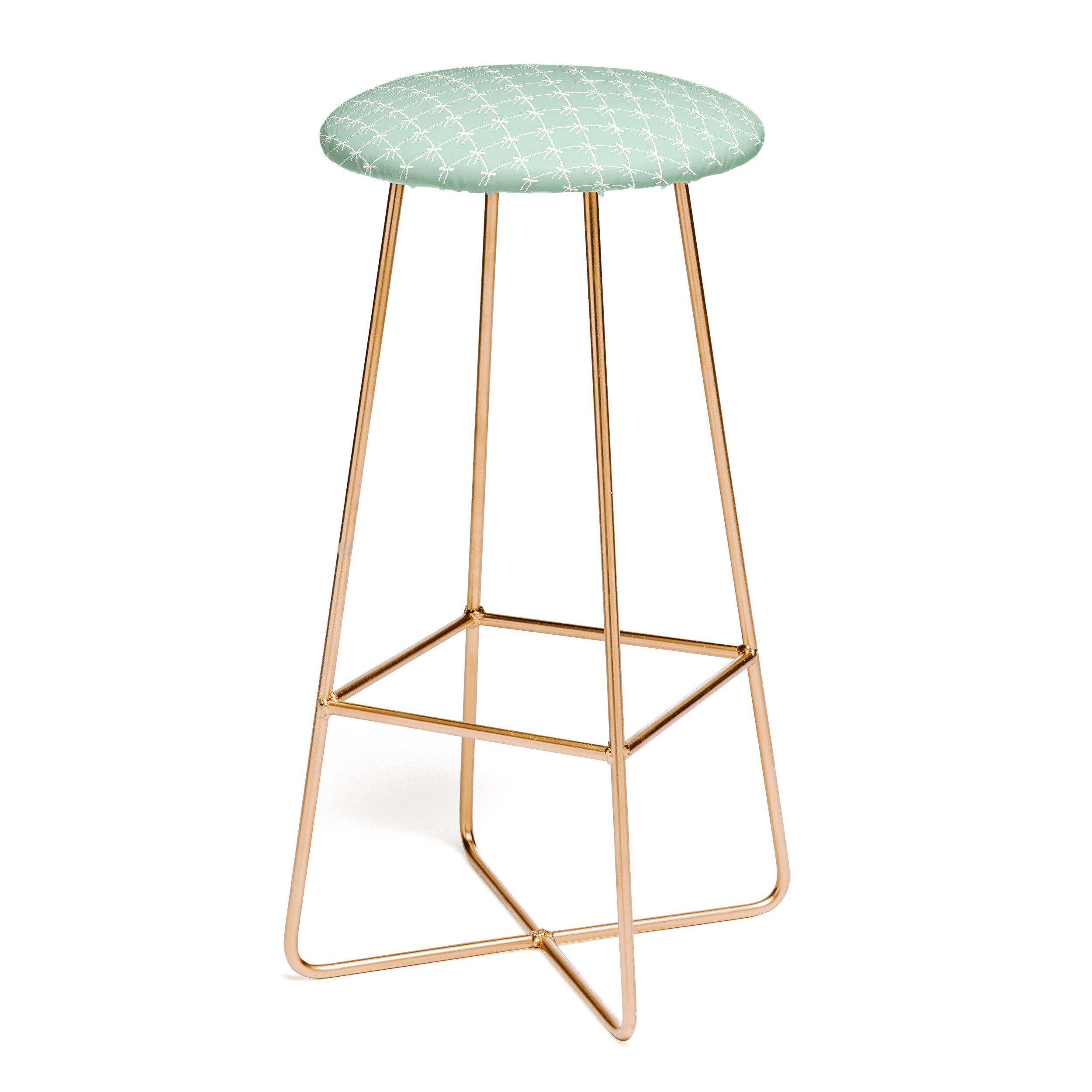Colour Poems Bows and Ribbons Green Bar Stool