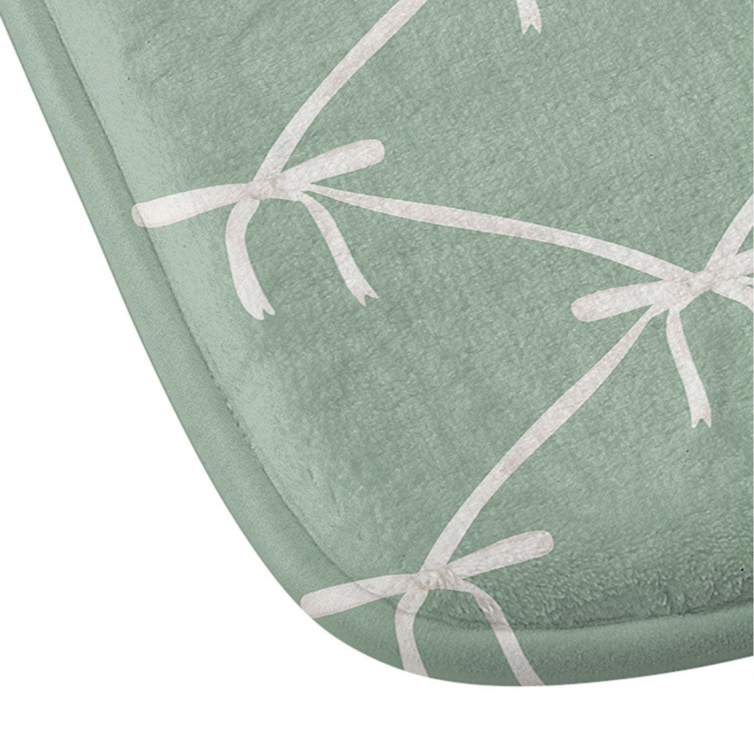 Colour Poems Bows and Ribbons Green Memory Foam Bath Mat