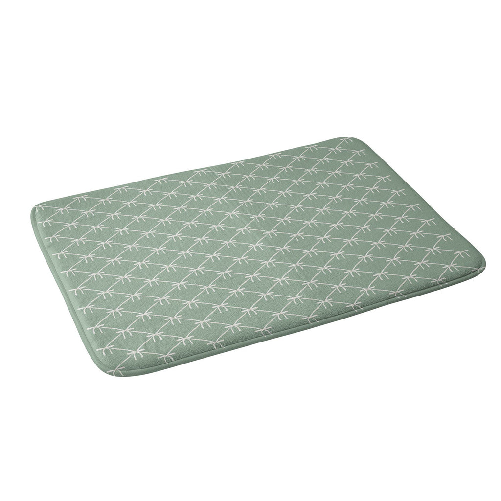 Colour Poems Bows and Ribbons Green Memory Foam Bath Mat