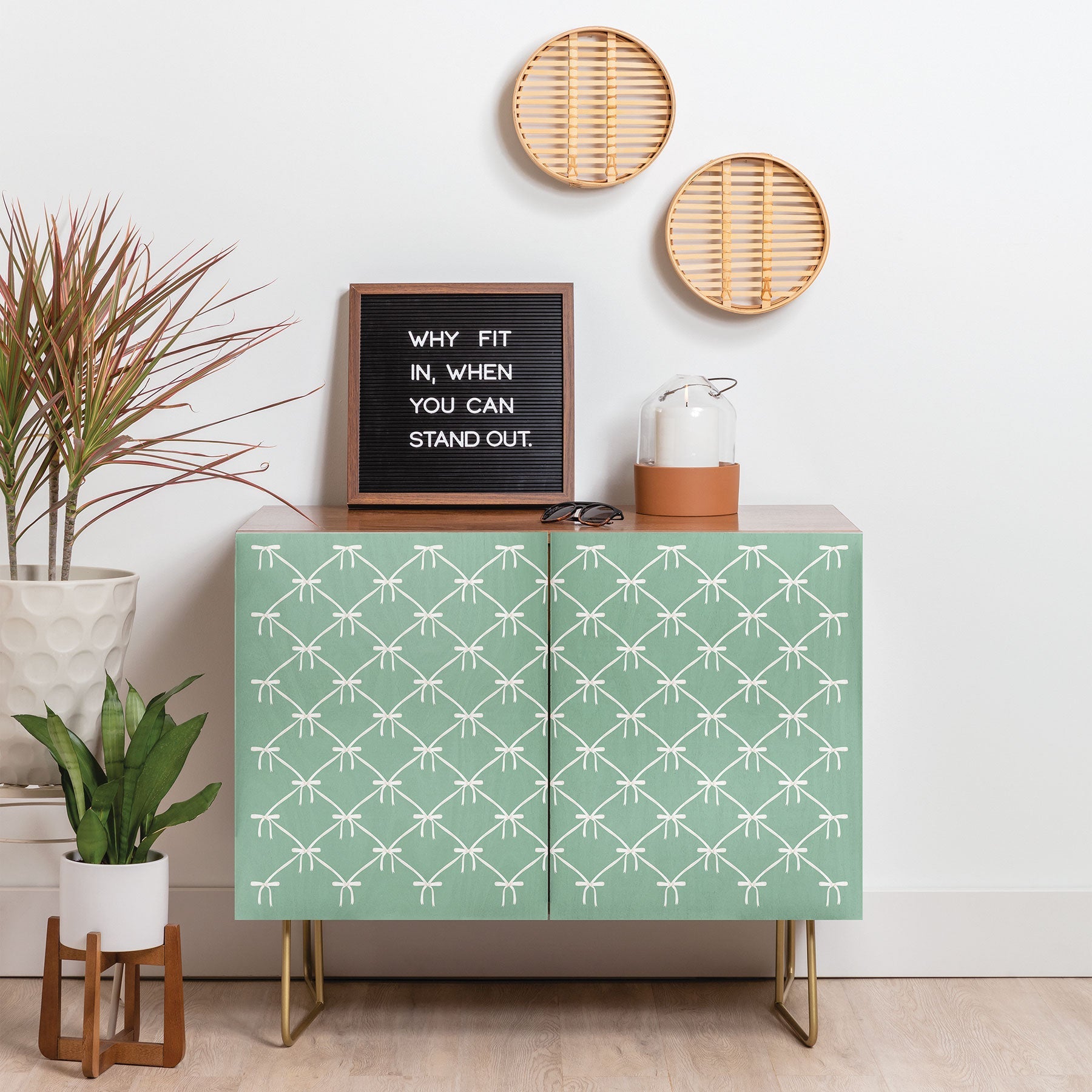 Colour Poems Bows and Ribbons Green Credenza