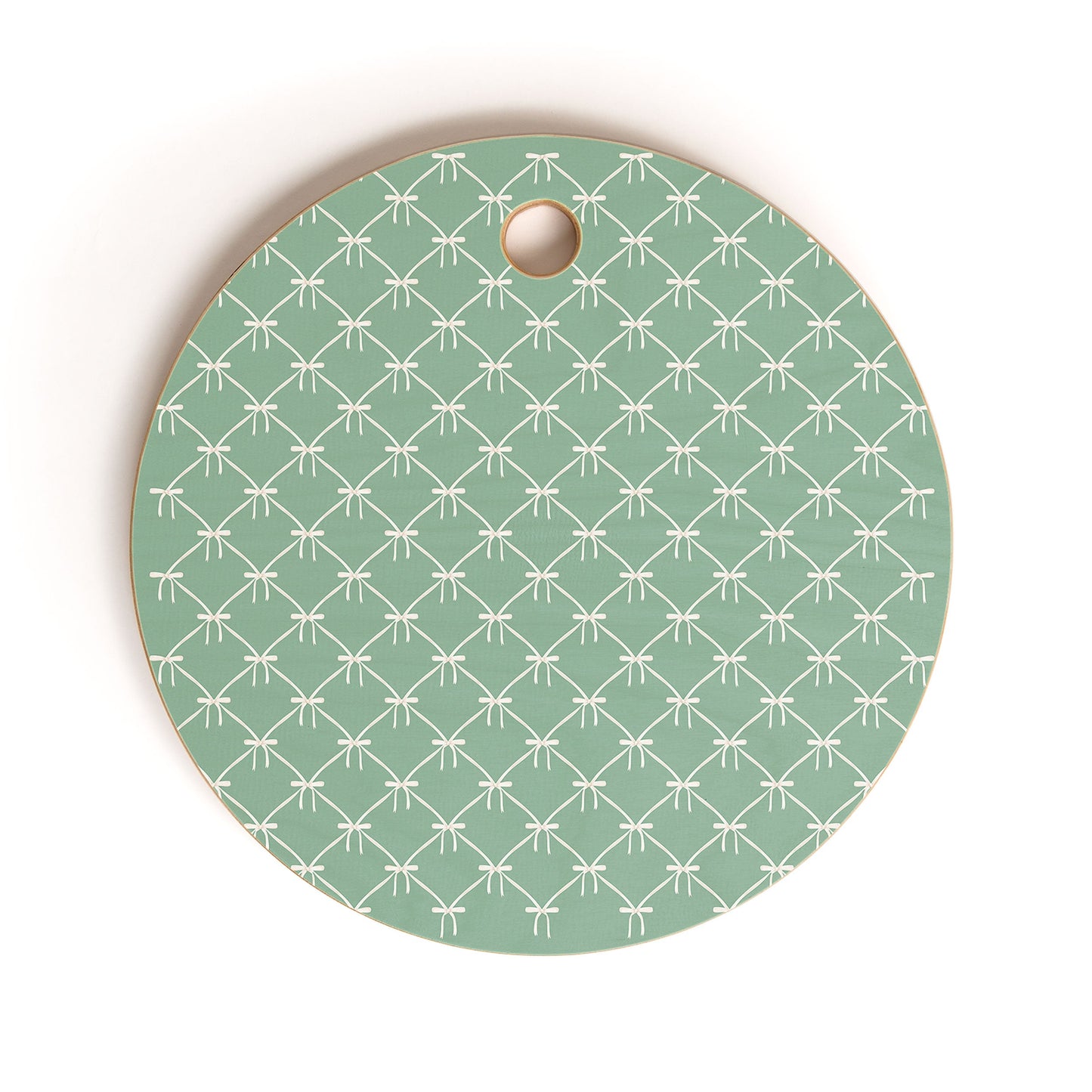 Colour Poems Bows and Ribbons Green Cutting Board Round