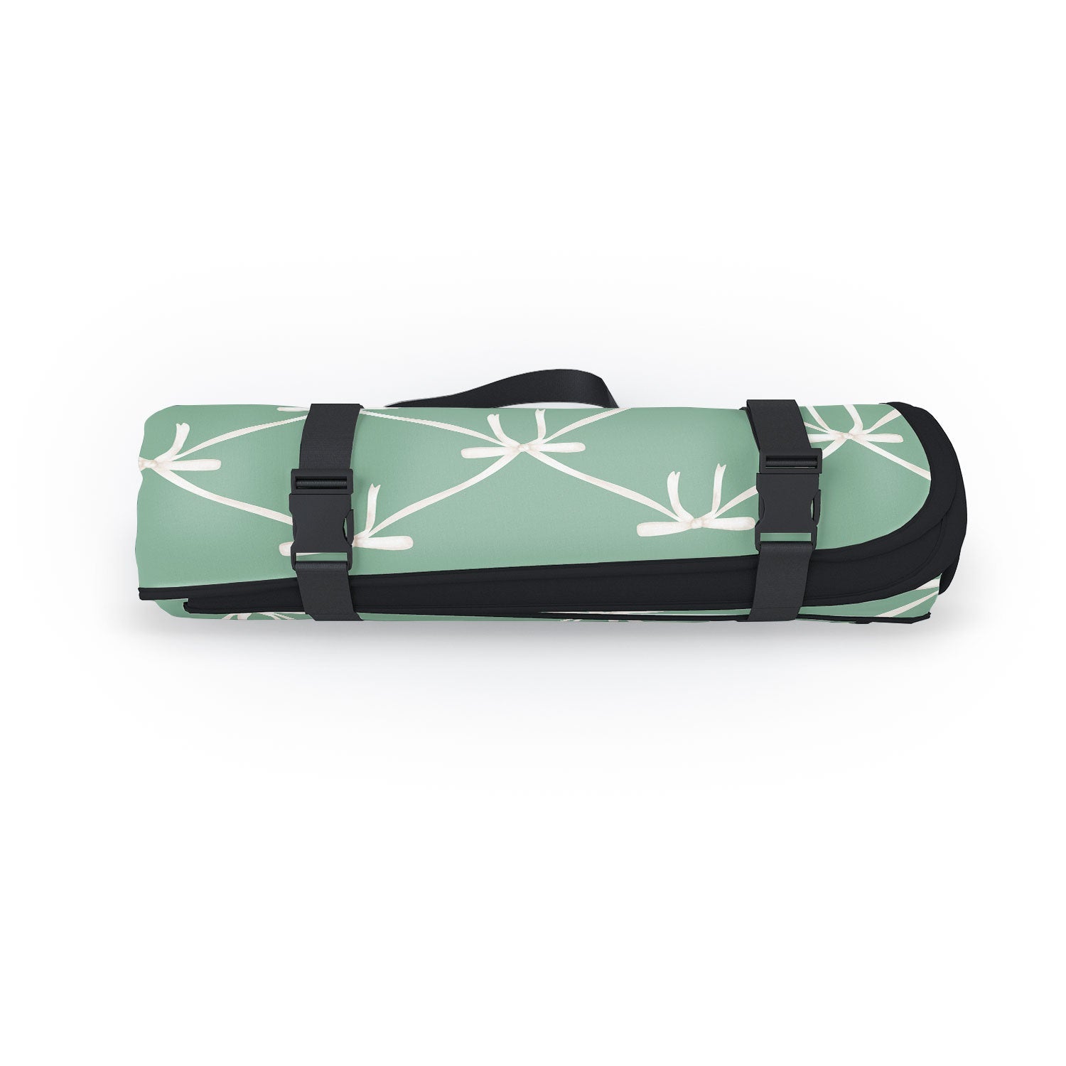 Colour Poems Bows and Ribbons Green Picnic Blanket