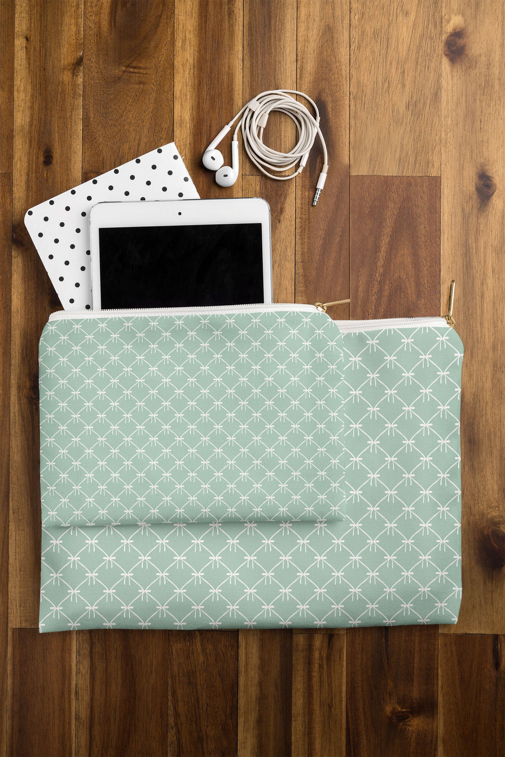 Colour Poems Bows and Ribbons Green Pouch