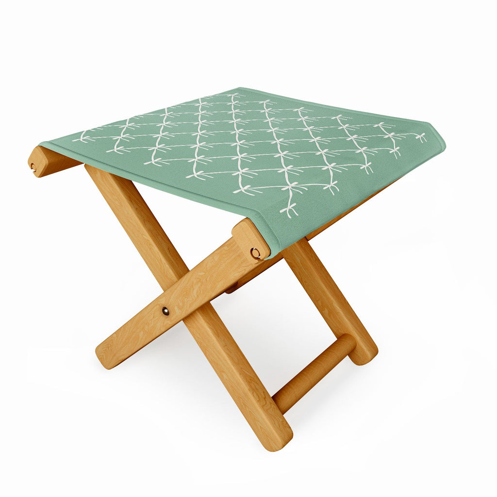 Colour Poems Bows and Ribbons Green Folding Stool