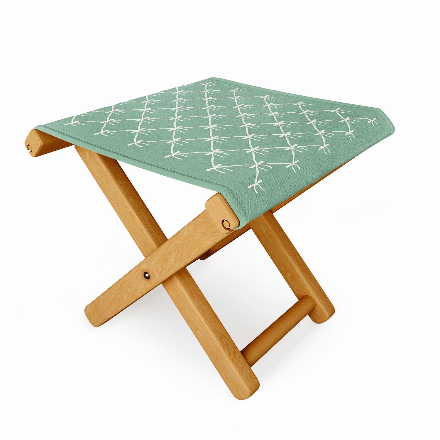 Colour Poems Bows and Ribbons Green Folding Stool
