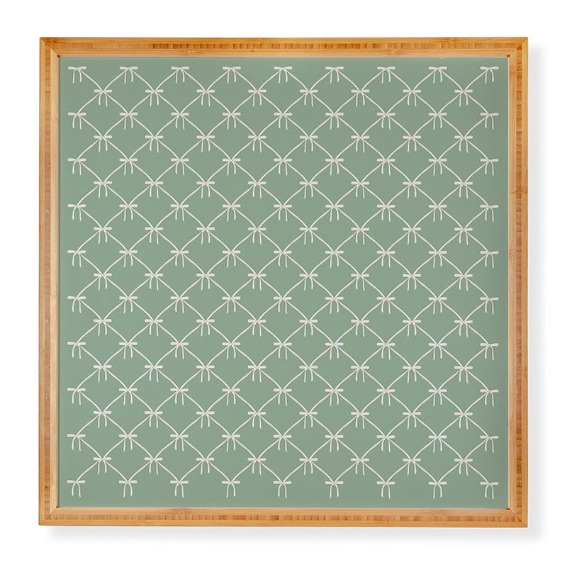 Colour Poems Bows and Ribbons Green Framed Wall Art
