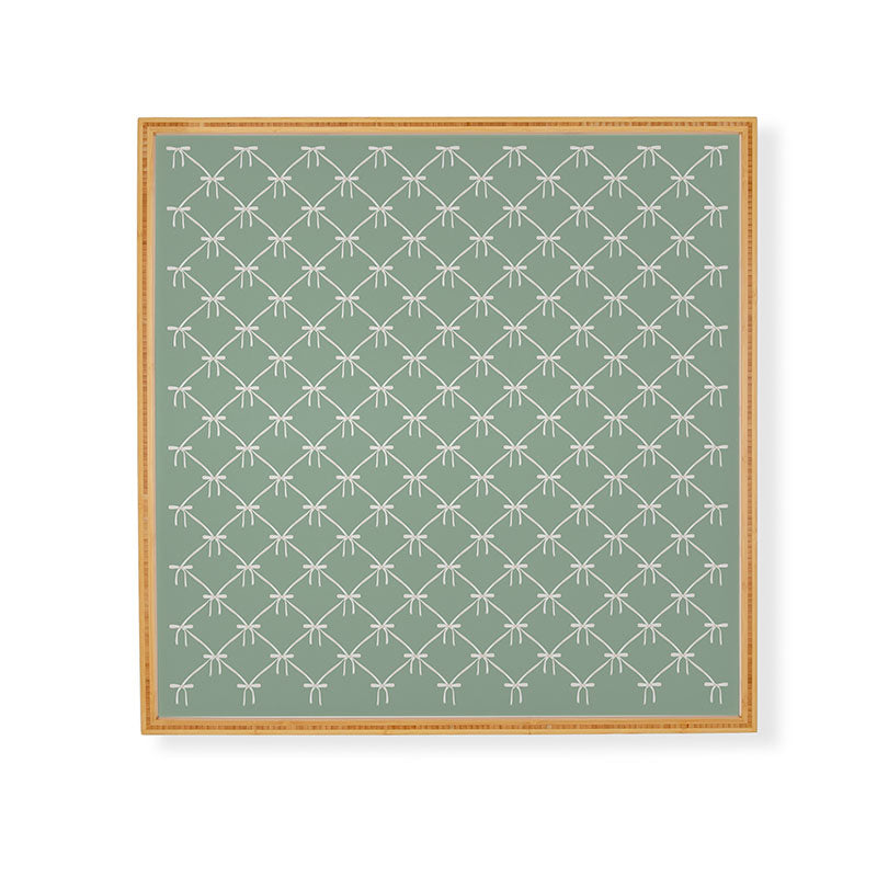 Colour Poems Bows and Ribbons Green Framed Wall Art