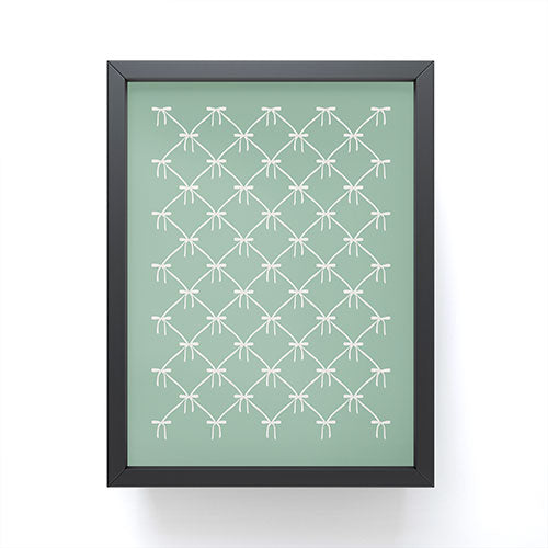 Colour Poems Bows and Ribbons Green Framed Mini Art Print