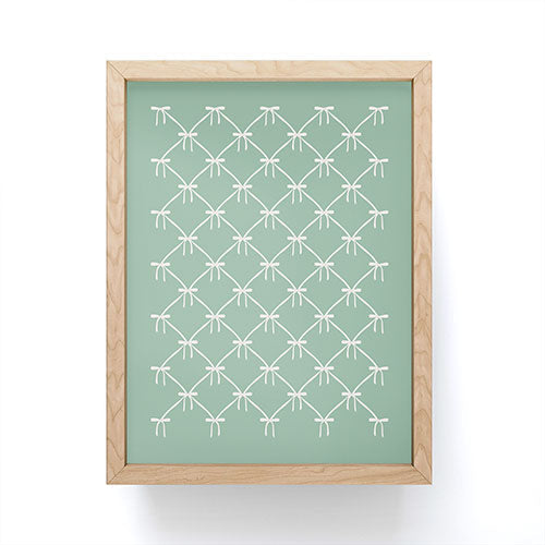 Colour Poems Bows and Ribbons Green Framed Mini Art Print