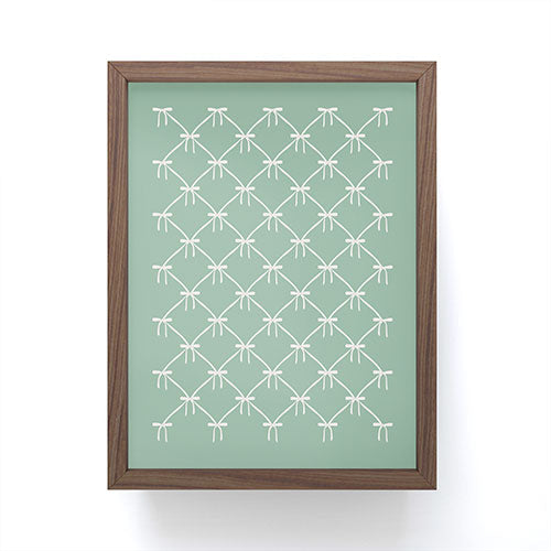 Colour Poems Bows and Ribbons Green Framed Mini Art Print