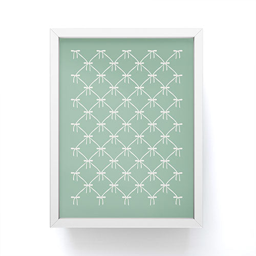 Colour Poems Bows and Ribbons Green Framed Mini Art Print
