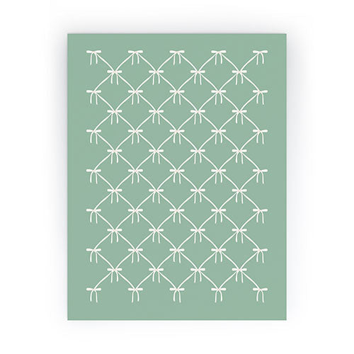 Colour Poems Bows and Ribbons Green Mini Art Print