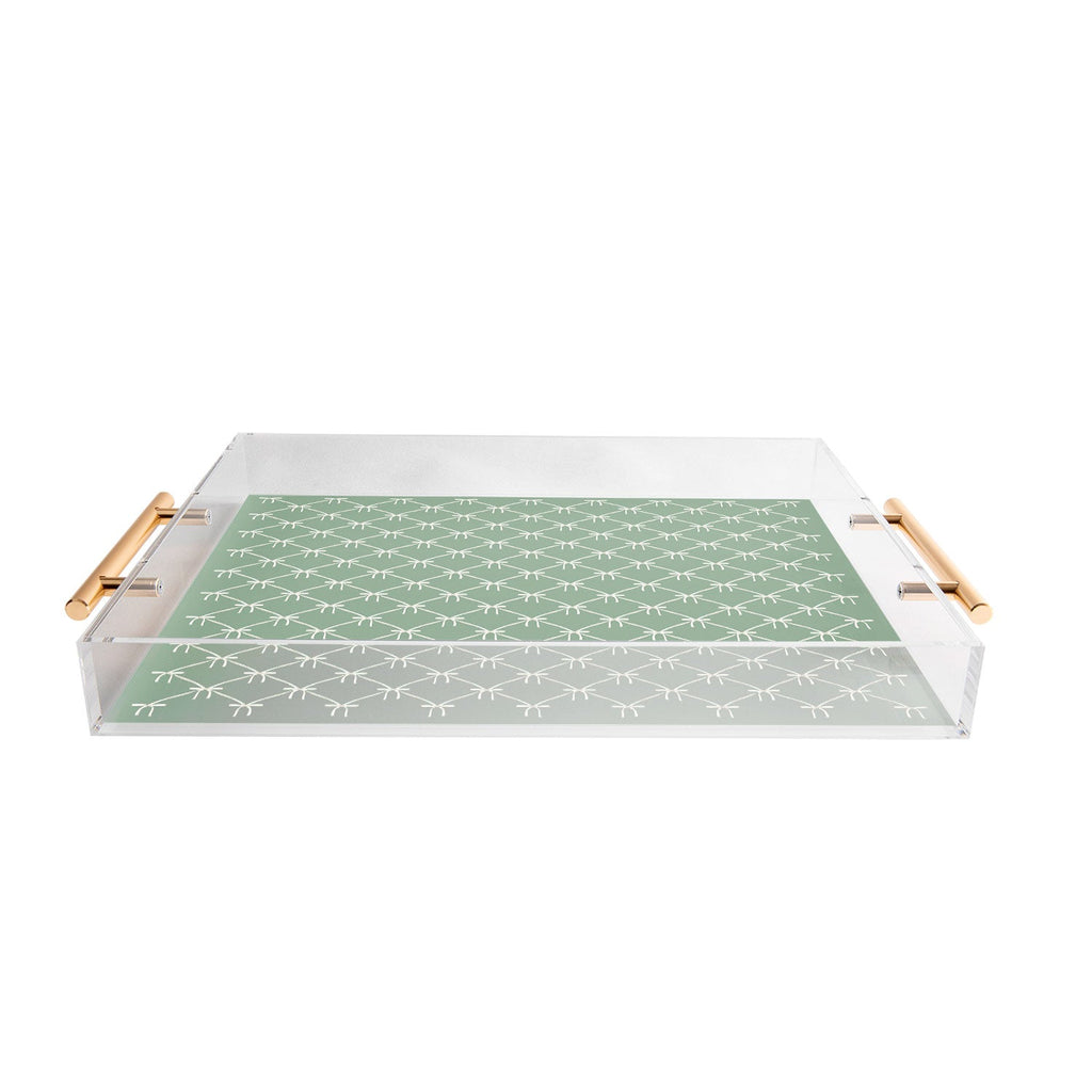 Colour Poems Bows and Ribbons Green Acrylic Tray