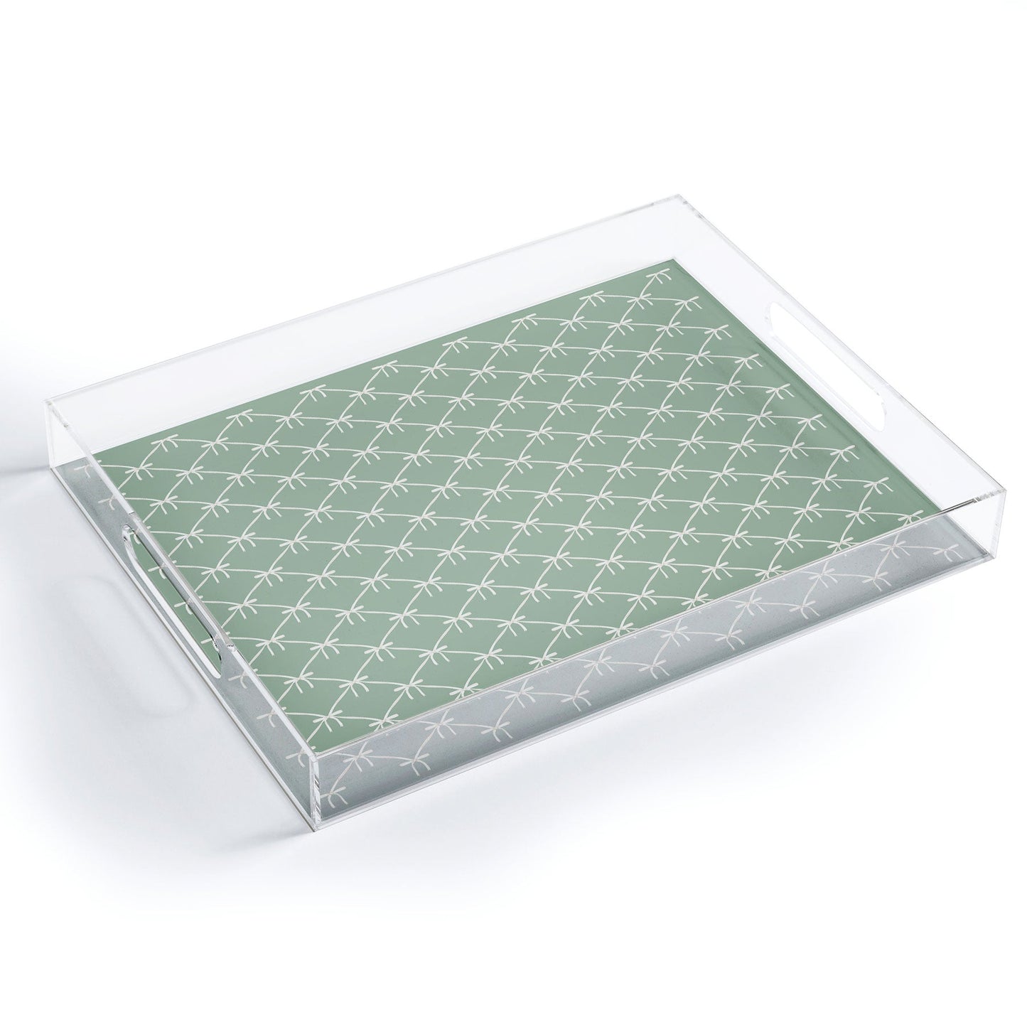 Colour Poems Bows and Ribbons Green Acrylic Tray
