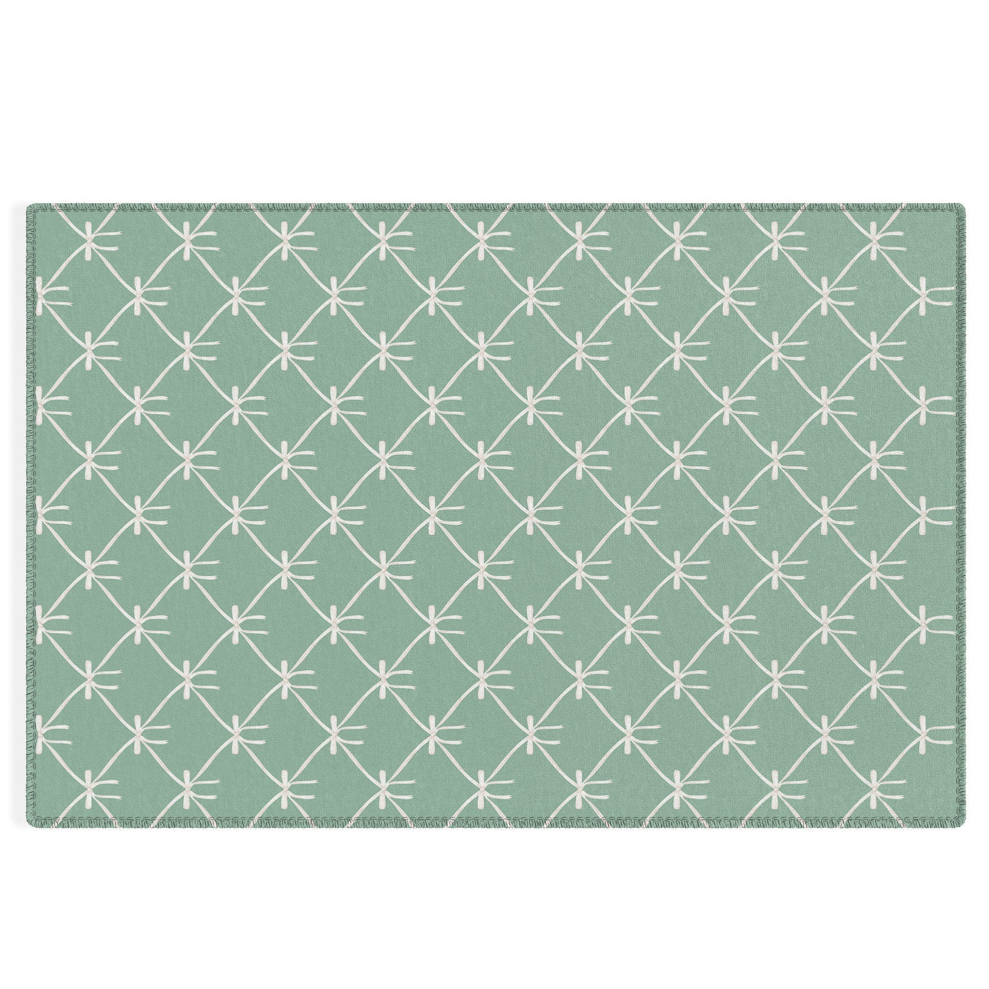 Colour Poems Bows and Ribbons Green Outdoor Rug