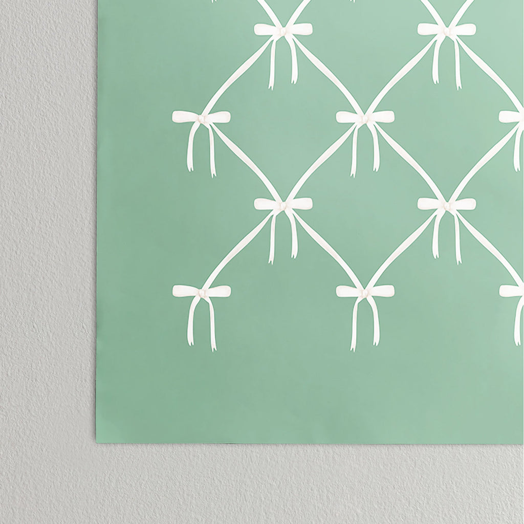 Colour Poems Bows and Ribbons Green Poster