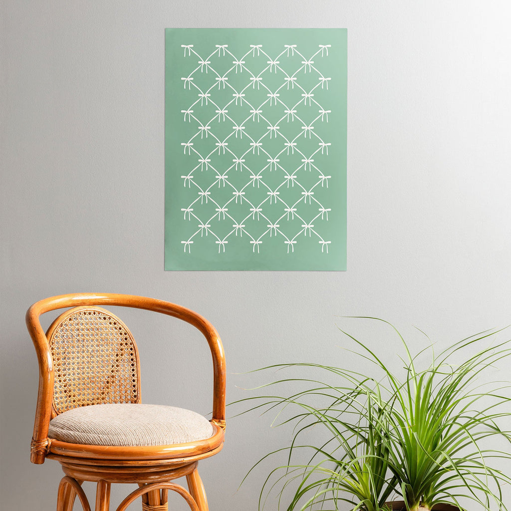 Colour Poems Bows and Ribbons Green Poster