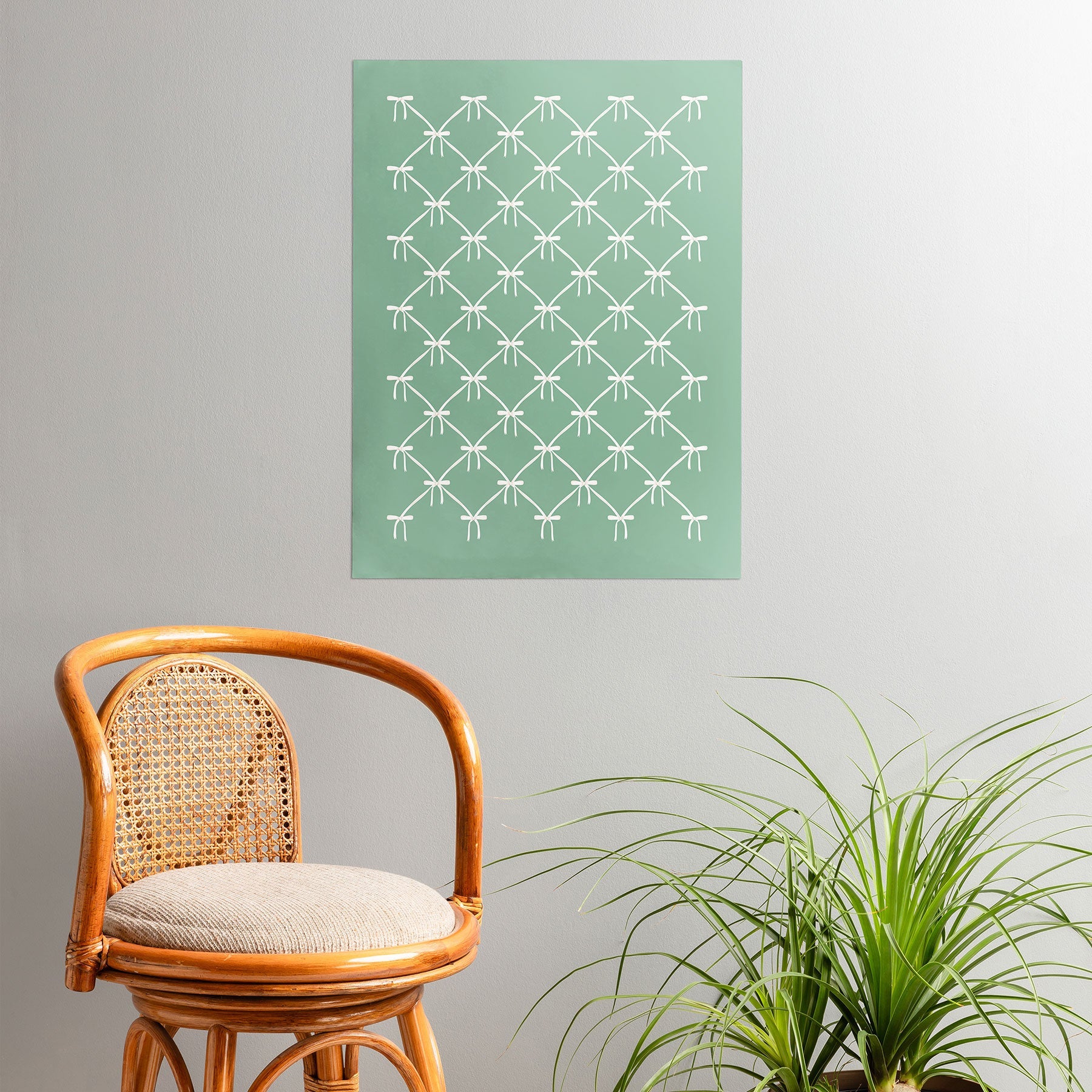 Colour Poems Bows and Ribbons Green Poster
