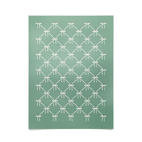 Colour Poems Bows and Ribbons Green Poster