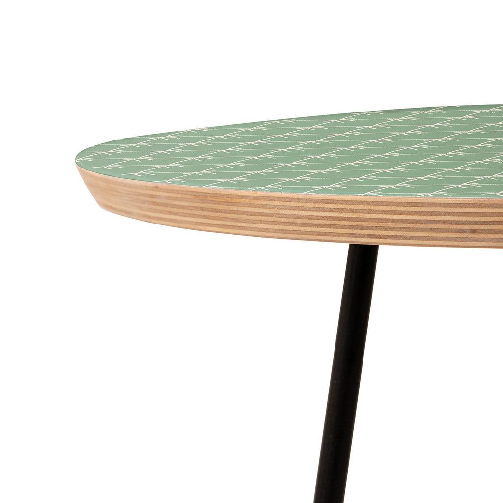 Colour Poems Bows and Ribbons Green Round Side Table