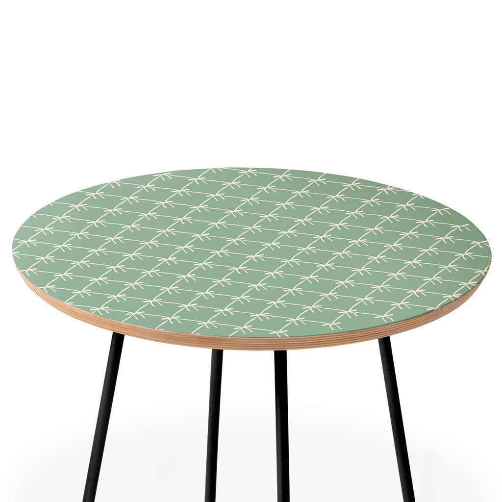 Colour Poems Bows and Ribbons Green Round Side Table
