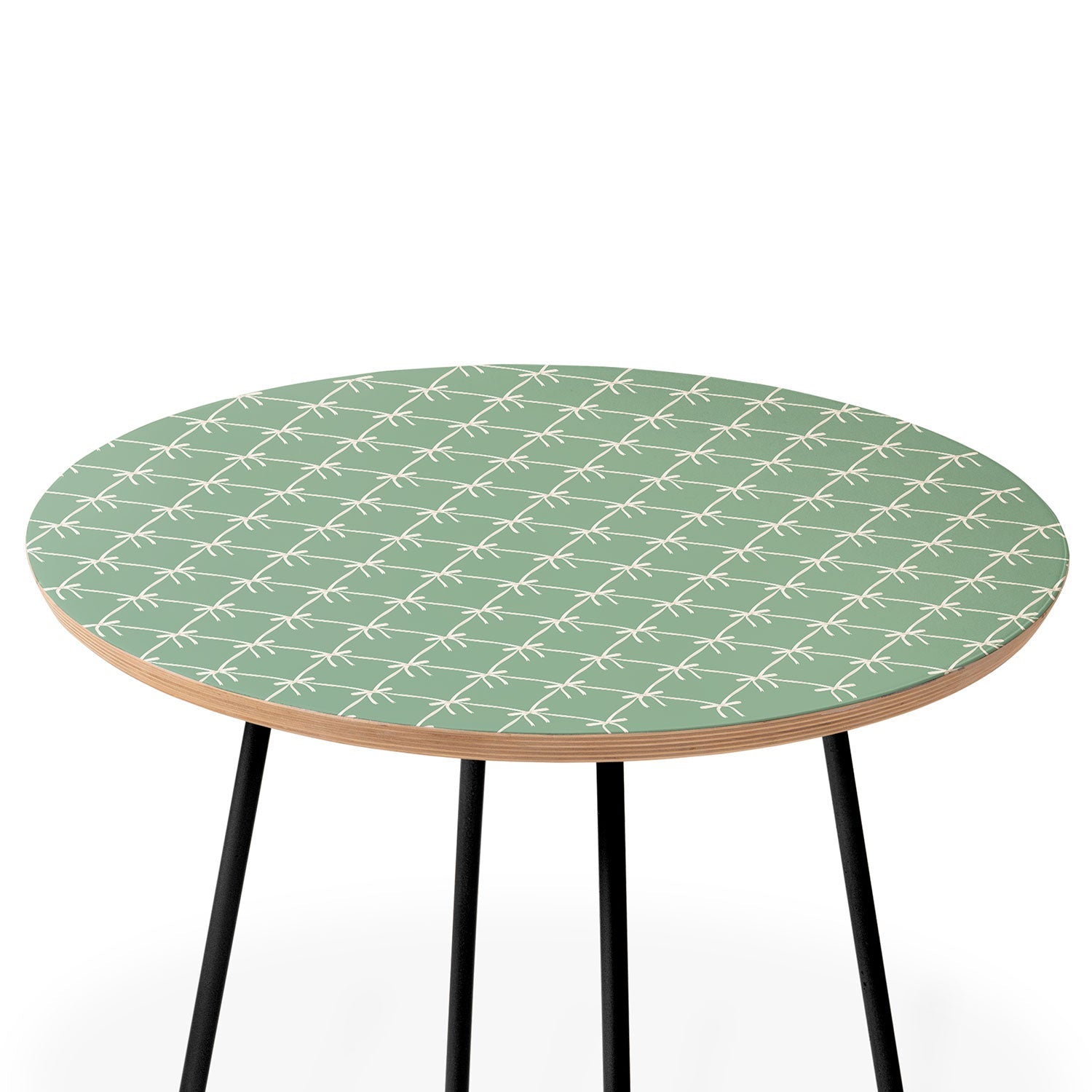 Colour Poems Bows and Ribbons Green Round Side Table