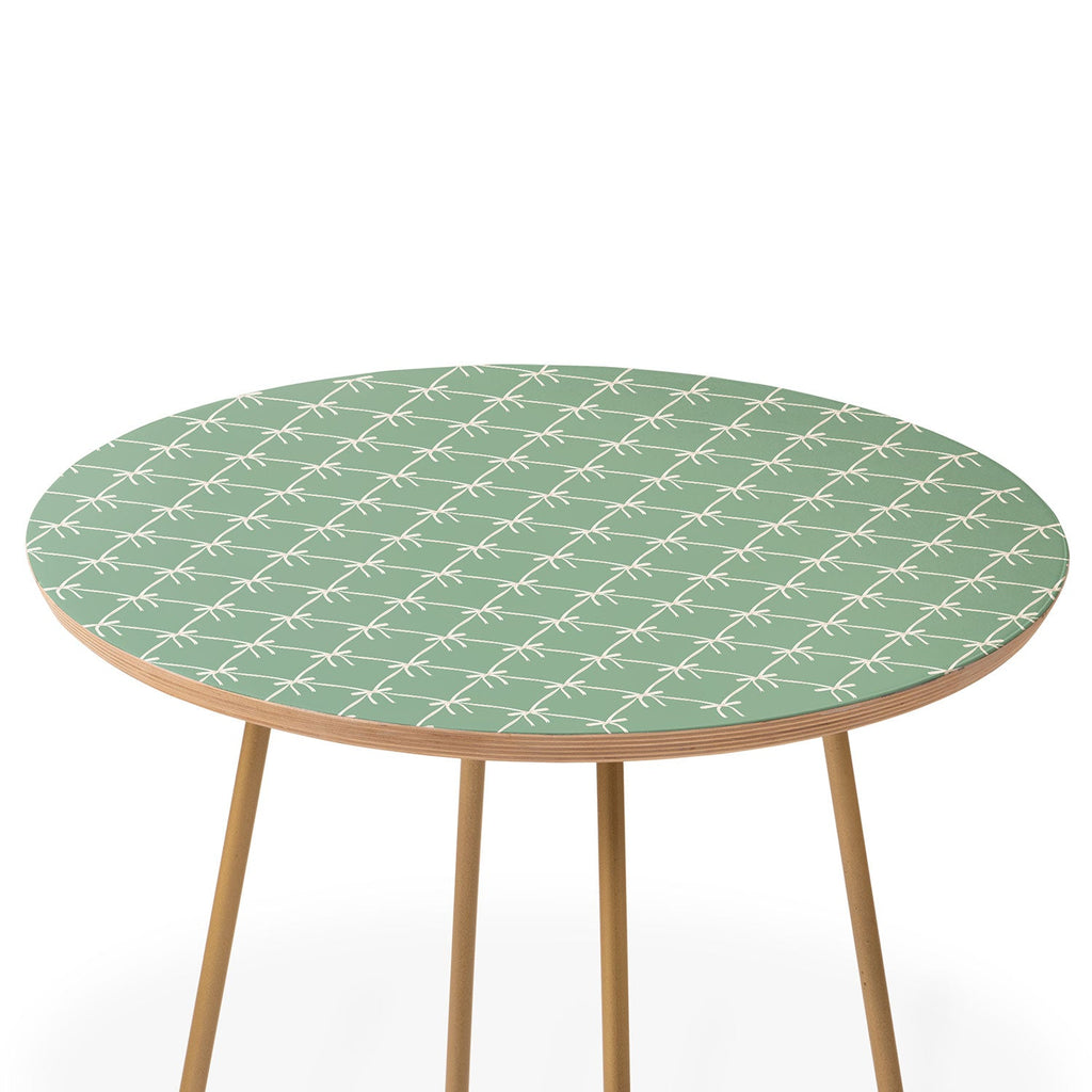 Colour Poems Bows and Ribbons Green Round Side Table