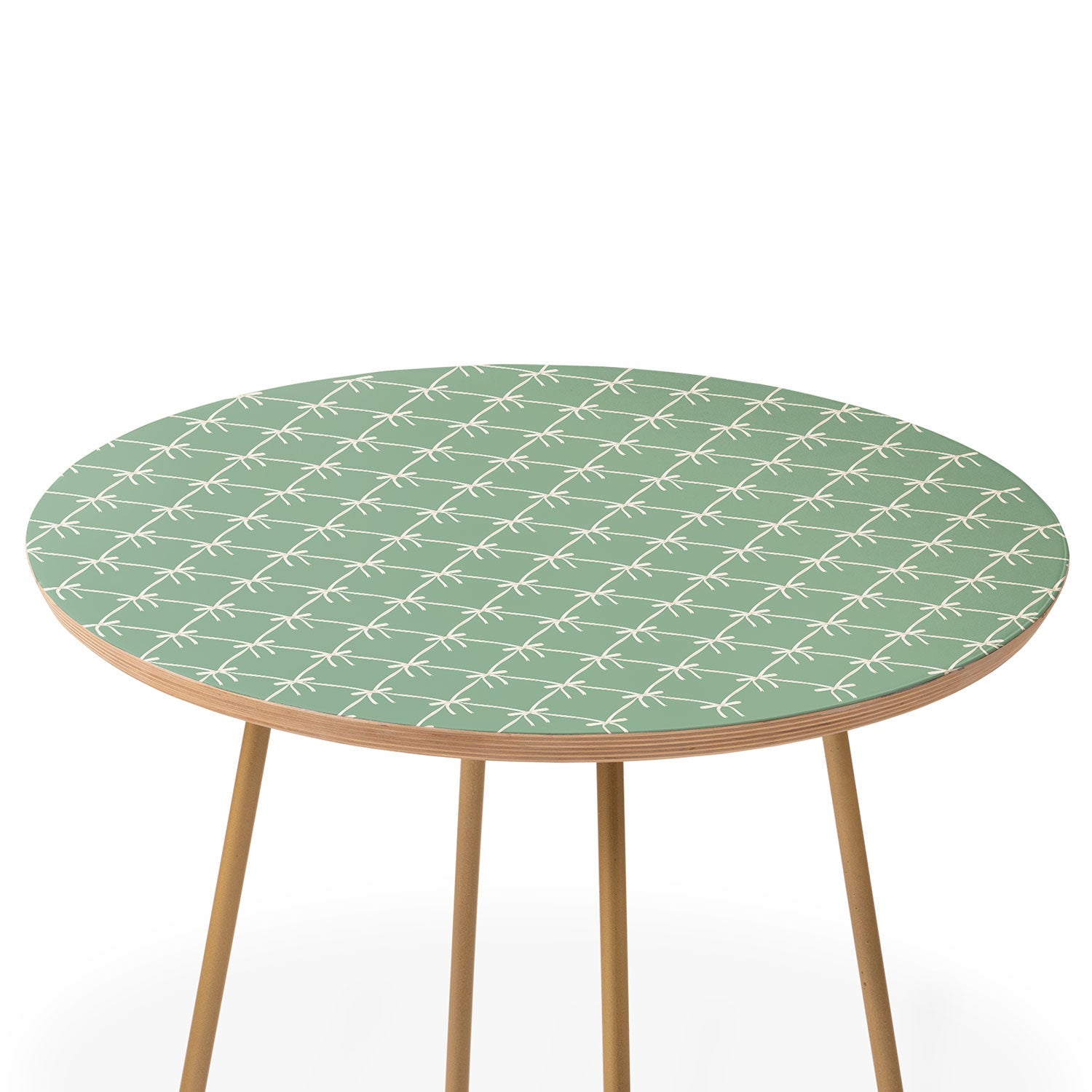 Colour Poems Bows and Ribbons Green Round Side Table