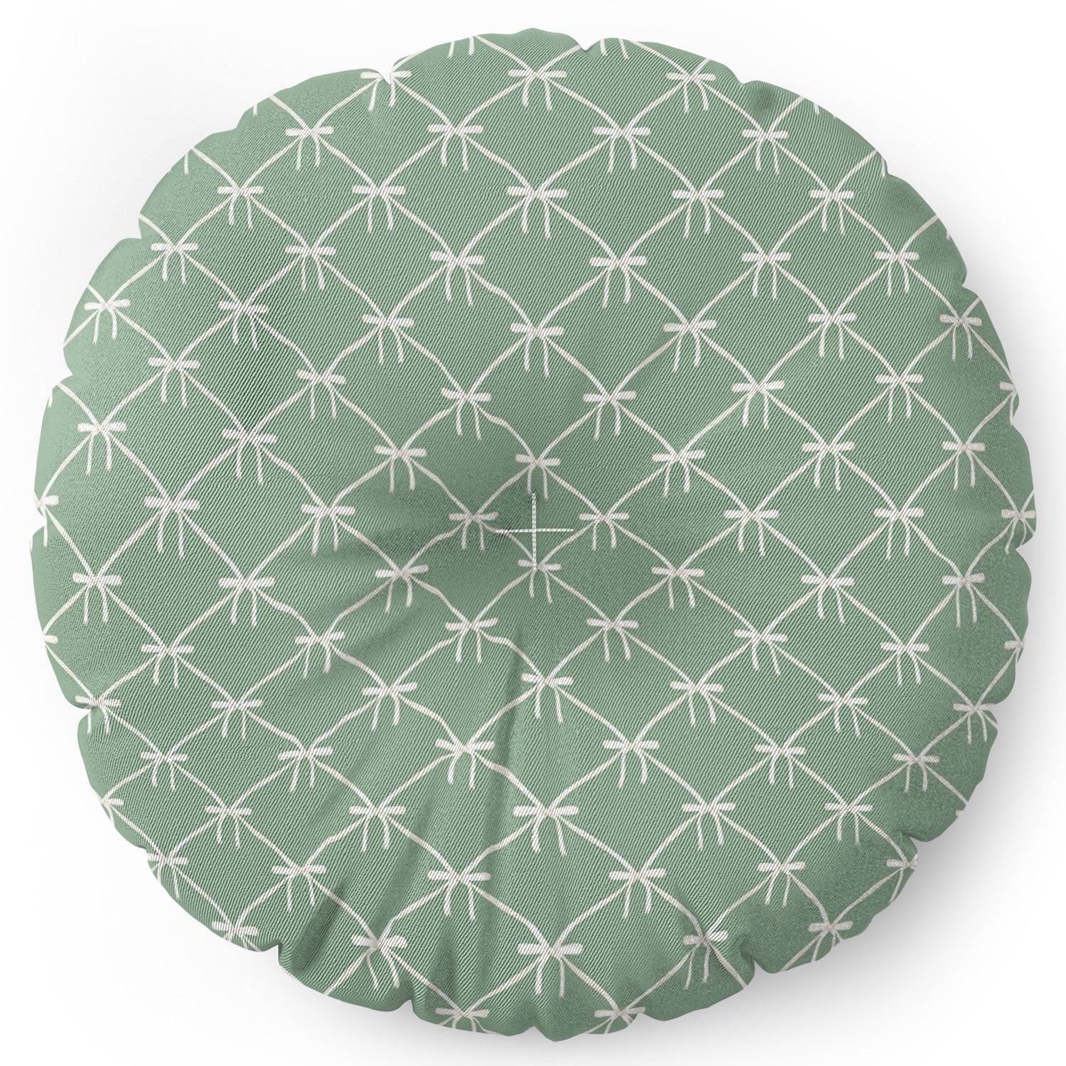 Colour Poems Bows and Ribbons Green Floor Pillow Round