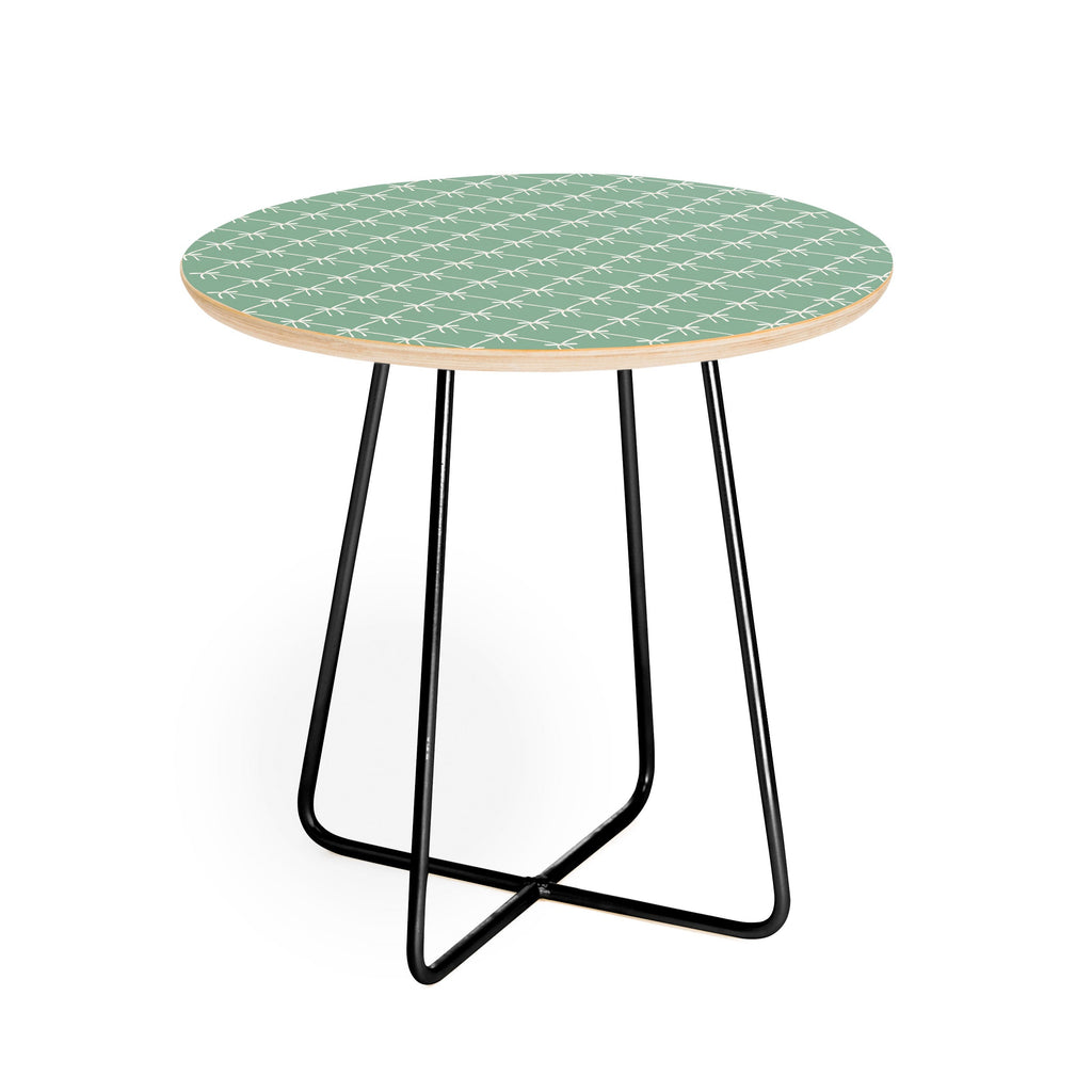 Colour Poems Bows and Ribbons Green Round Side Table