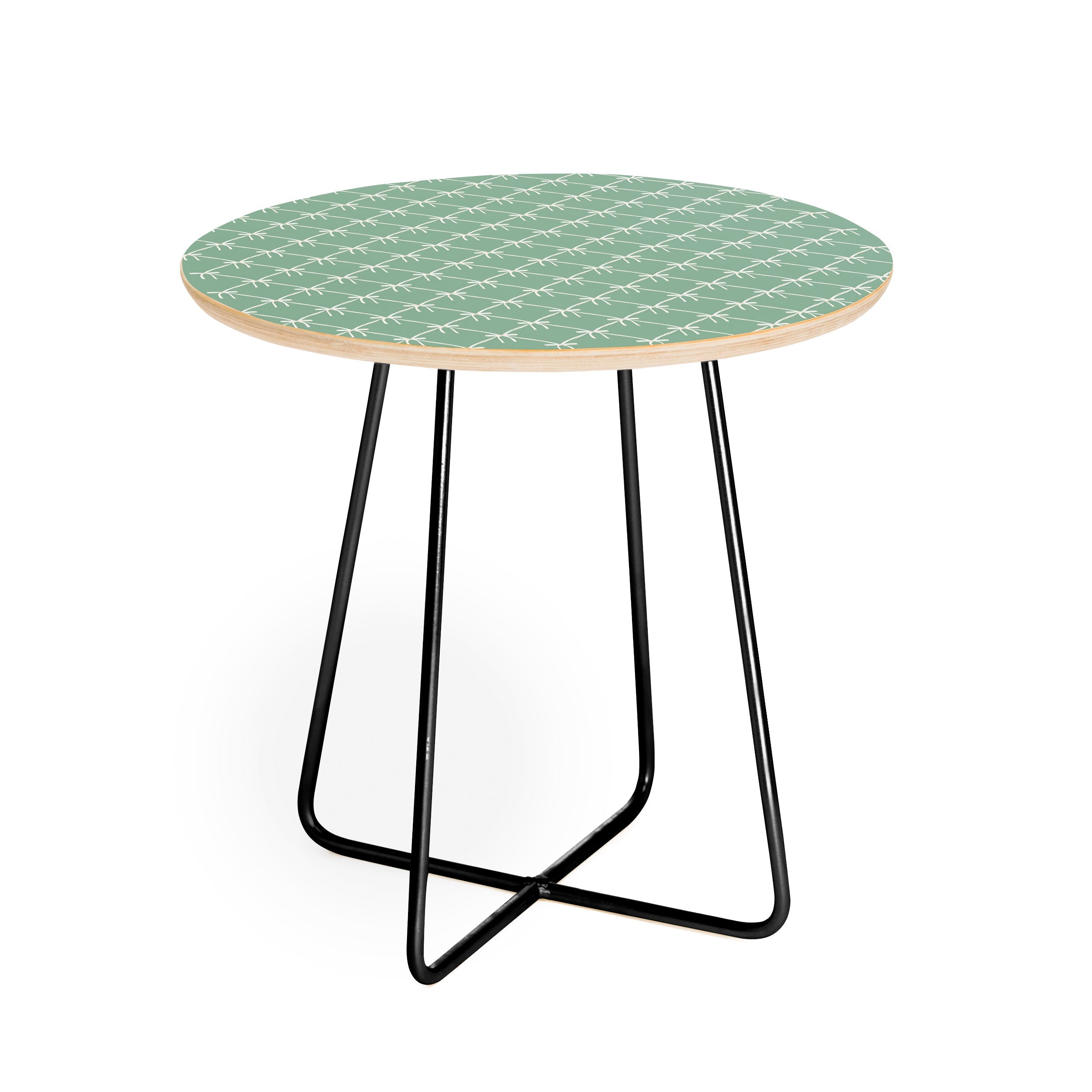 Colour Poems Bows and Ribbons Green Round Side Table