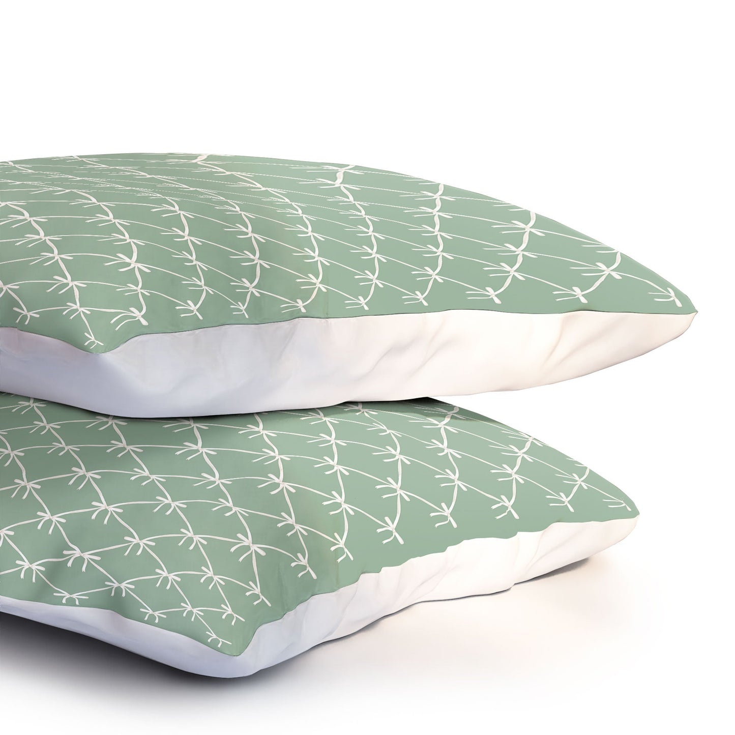 Colour Poems Bows and Ribbons Green Pillow Shams