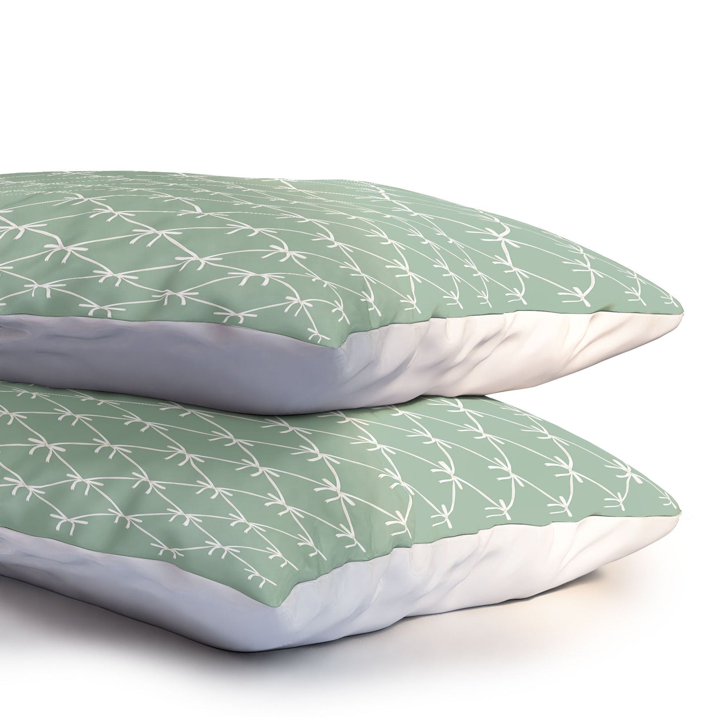 Colour Poems Bows and Ribbons Green Pillow Shams