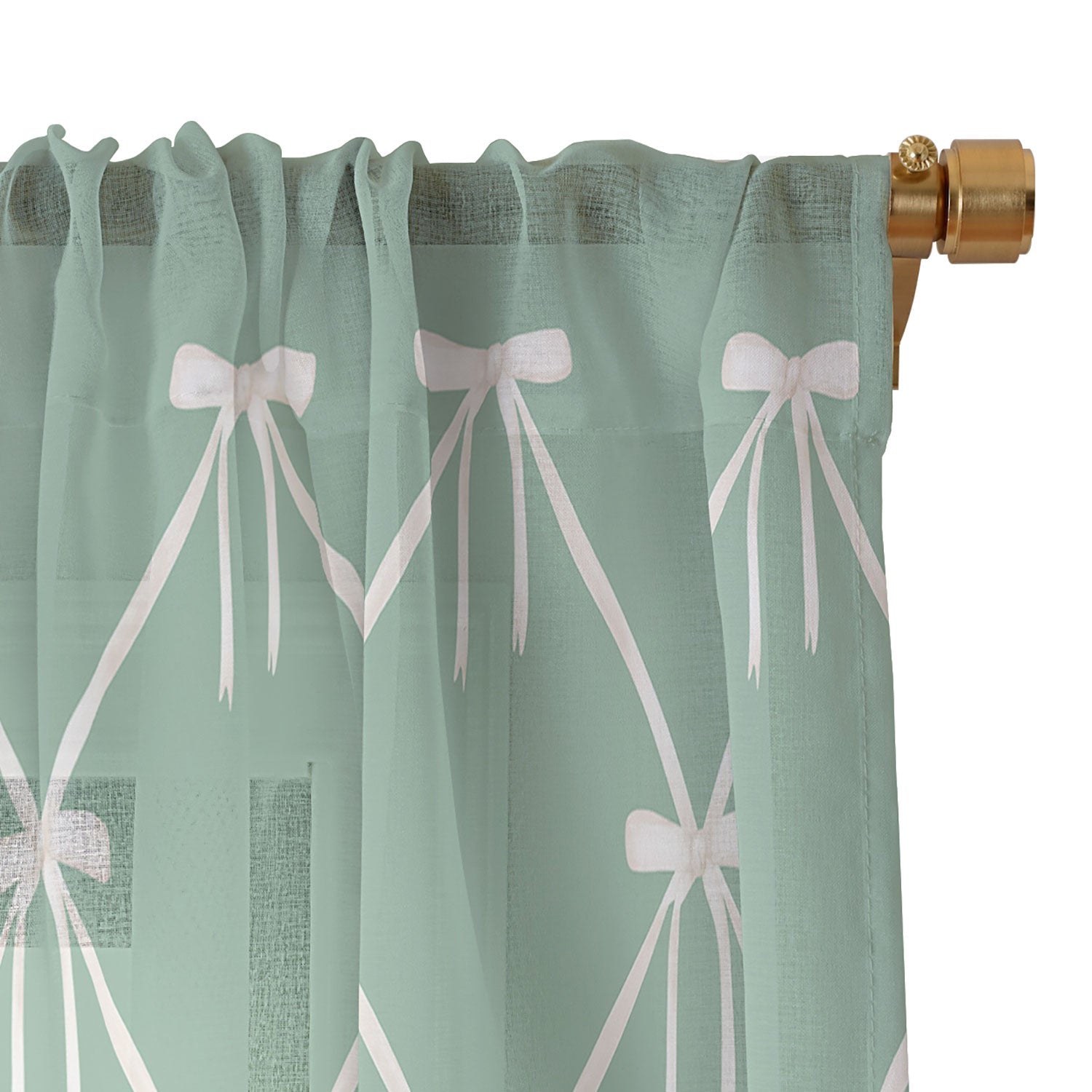 Colour Poems Bows and Ribbons Green Sheer Non Repeat